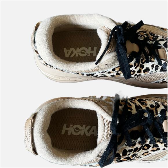 HOKA Engineered Garments x Bondi L Leopard Lace Up Sneaker Mens 10.5 Womens 11.5 - Picture 4 of 8